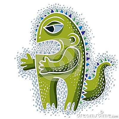 Vector cute Halloween character ogre, fictitious creature. Cool Vector Illustration