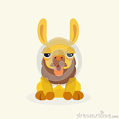Vector cute llama or alpaca illustration. Vector Illustration