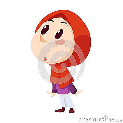 Vector - cute muslim girl Vector Illustration