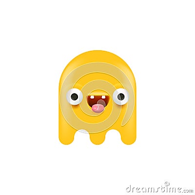 vector cute orange ghost isolated on white Stock Photo