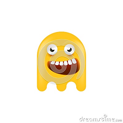 vector cute orange ghost isolated on white Vector Illustration