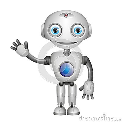 Vector Cute Robot Vector Illustration