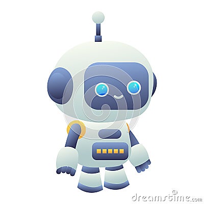 Vector a cute robot character. Artificial intelligence in science and business, smart machine, chat bot Vector Illustration