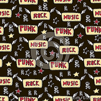 Vector cute rock and roll abstract background. Vector Illustration