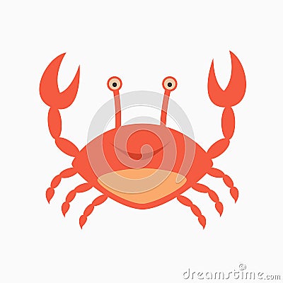 Vector cute smiling happy crab character Vector Illustration