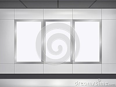 Vector 3d blank billboard and lightbox Vector Illustration