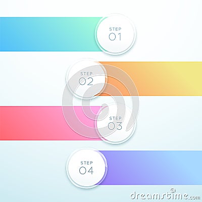 Vector 3d Circle Banner 4 Point Infographic List Design Vector Illustration