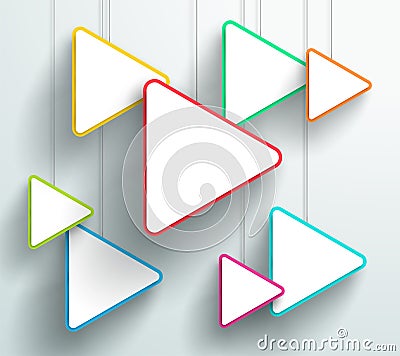 Vector 3d Colorful Triangle Signs Hanging Design Vector Illustration