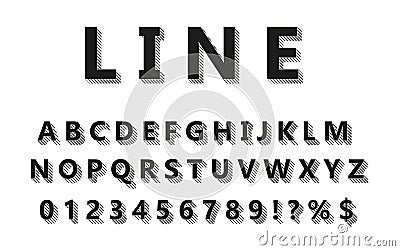 VECTOR 3D FONT WITH LINEAR SHADOW EPS Stock Photo