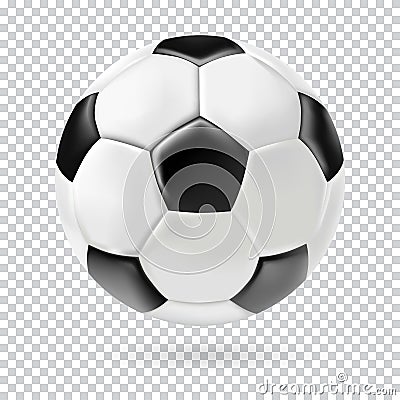 Vector 3d football ball on transparent background. Vector Illustration