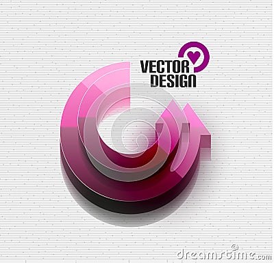 Vector 3d glossy arrow circle hi-tech concept Vector Illustration