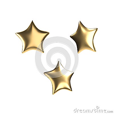 Vector 3d golden star. Realistic gold isolated object Vector Illustration