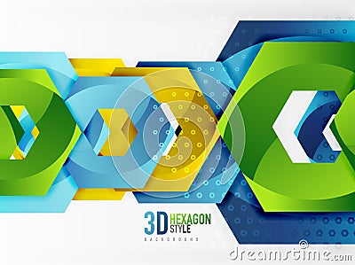 Vector 3d hexagon background Vector Illustration