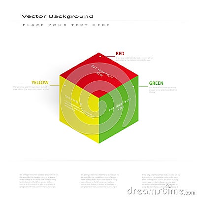 Vector 3d illustration color cube Vector Illustration