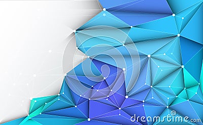 Vector 3D Illustration Geometric, Polygon, Line,Triangle pattern shape with molecule structure. Vector Illustration