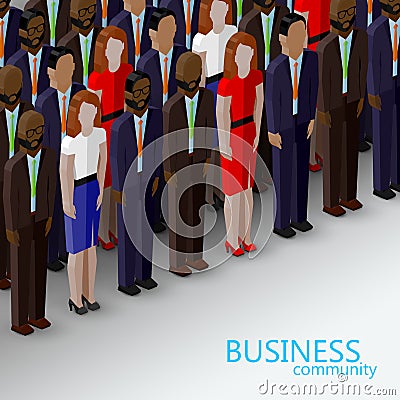 Vector 3d isometric illustration of business or politics community. Vector Illustration