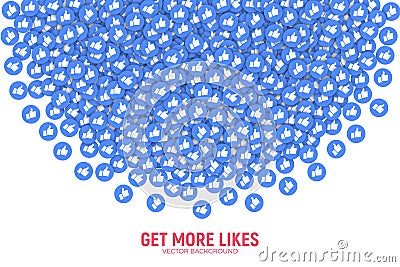 Facebook Vector 3D Like Icons Abstract Background Vector Illustration