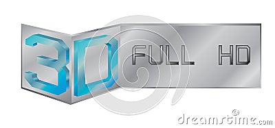 Vector 3d logo full hd Vector Illustration