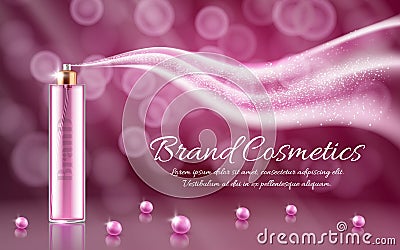 Vector 3d realistic essence spray ad banner Vector Illustration