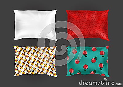 Vector 3d realistic bright pillows template, mock-up Vector Illustration