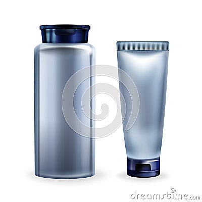 Vector shaving cream, lotion. Cosmetics for men Vector Illustration