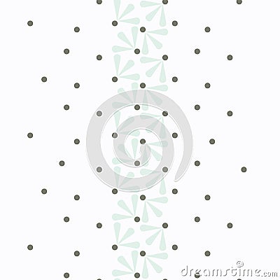Vector Daisy Dotted Border seamless pattern background. Vector Illustration