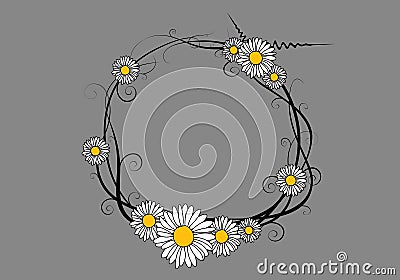 Vector daisy frame Vector Illustration