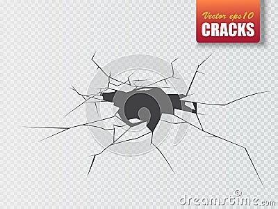 Vector damage ground abstract background. Earth cracks Vector Illustration