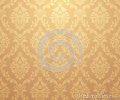 Vector damask gold patterns. Rich ornament, old Damascus style gold pattern Vector Illustration