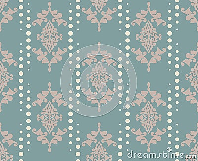 Vector damask pattern ornament. Elegant luxury texture for textile, fabrics or wallpapers backgrounds Vector Illustration