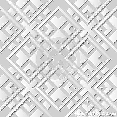 Vector damask seamless 3D paper art pattern background 041 Square Cross Check Vector Illustration