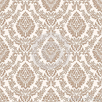 Vector damask seamless pattern background. Classical luxury old fashioned damask ornament, royal victorian seamless Vector Illustration