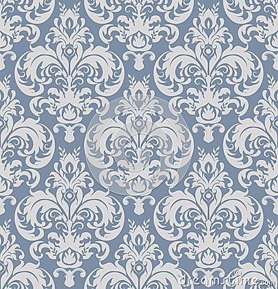 Vector damask seamless pattern background. Classical luxury old fashioned damask ornament, royal victorian seamless texture. Vector Illustration