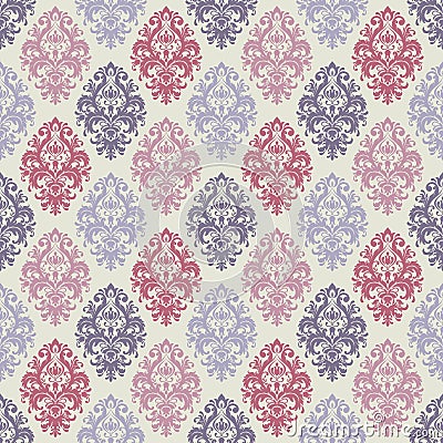 Vector damask seamless pattern background. Classical luxury old fashioned damask ornament, royal victorian seamless texture. Vector Illustration