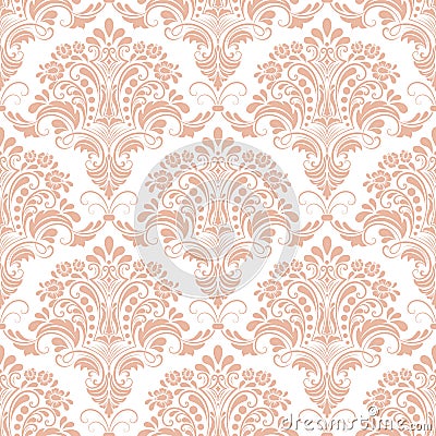 Vector damask seamless pattern background. Vector Illustration