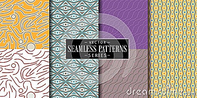 Vector damask seamless pattern background.pattern swatches included for illustrator Background with collorful pattern collection F Vector Illustration