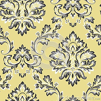 Vector damask seamless pattern element. Classic luxury Baroque ornament, Royal Victorian seamless texture for Wallpaper, textiles, Stock Photo