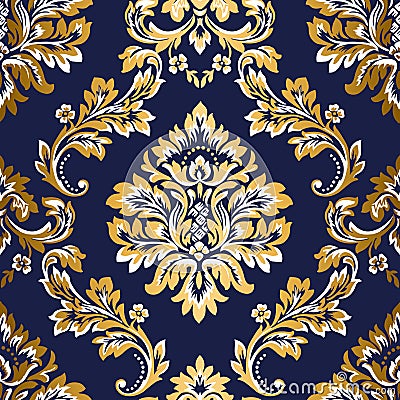 Vector damask seamless pattern element. Classic luxury Baroque ornament, Royal Victorian seamless texture for Wallpaper, textiles, Stock Photo