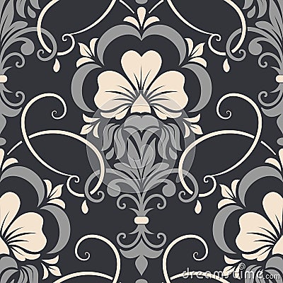 Vector damask seamless pattern element. Vector Illustration