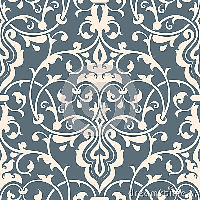 Vector damask seamless pattern element. Vector Illustration