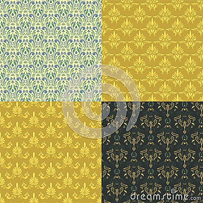 Vector damask vintage seamless pattern background. Vector Illustration