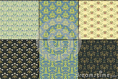 Vector damask vintage seamless pattern background. Vector Illustration