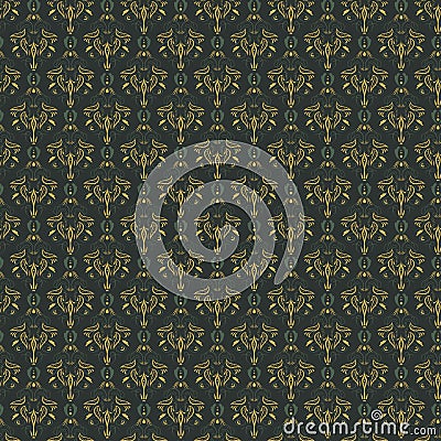 Vector damask vintage seamless pattern background. Vector Illustration