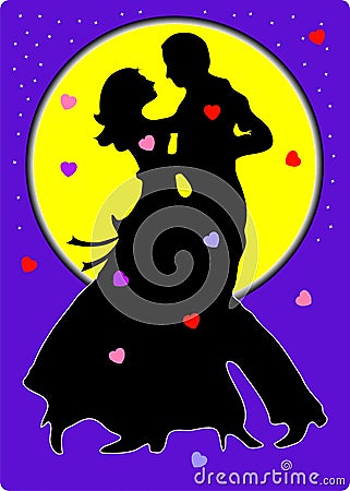 Vector dancing Valentine couple Stock Photo