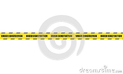 Vector Dangerous Ribbon Isolated on White Background, Under Construction Cross Line. Vector Illustration