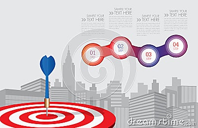 Vector dart aiming at the business target,business concept Vector Illustration