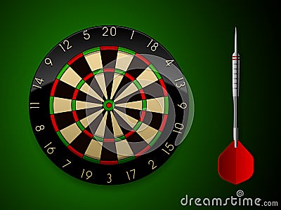 Vector Dartboard with Dart Vector Illustration