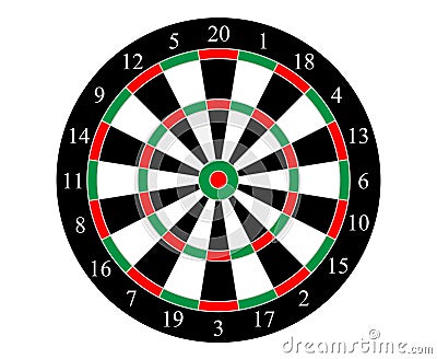 Vector dartboard with numbered segments Vector Illustration