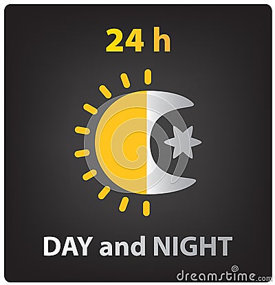 Vector day and night icon Vector Illustration
