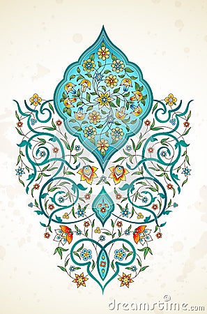 Vector decor, arabesque in Eastern style. Cartoon Illustration